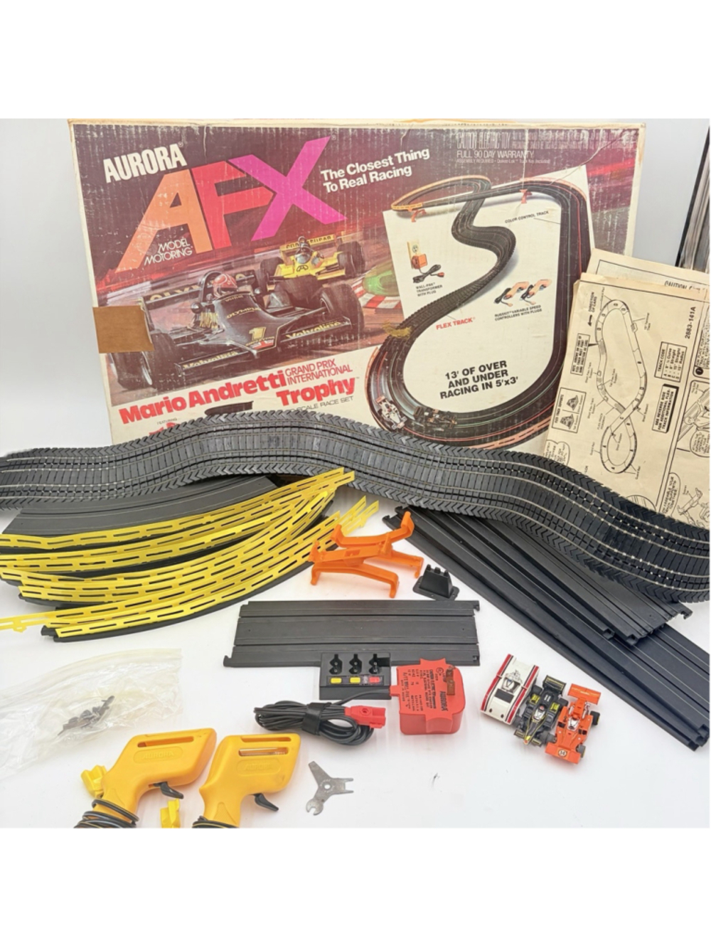 Aurora AFX Mario Andretti Grand Prix Trophy HO Slot Car Set 2883 Tested